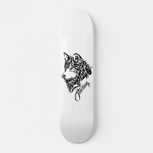 Tribal Wolf Persoonlijk Skateboard (Voorkant)
