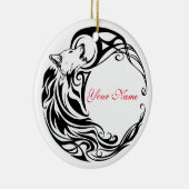 Tribal Wolf Persoonlijke Naam Keramisch Ornament (Rechts)