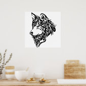 Tribal Wolf Poster (Keuken)