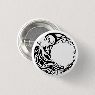 Tribal Wolf Ronde Button 3,2 Cm
