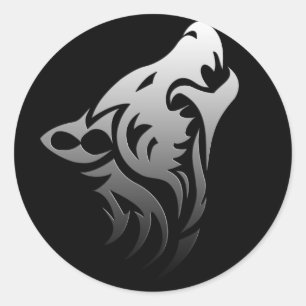 Tribal Wolf Ronde Sticker