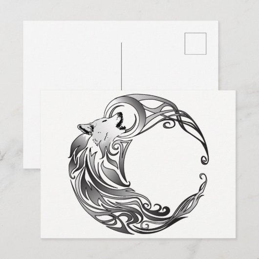 Tribal Wolf - Shaded Briefkaart (Voorkant / Achterkant)