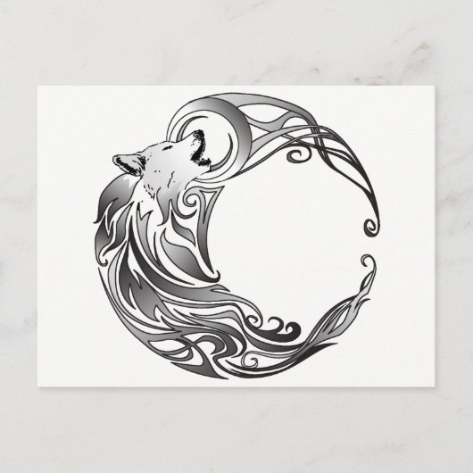 Tribal Wolf - Shaded Briefkaart (Voorkant)