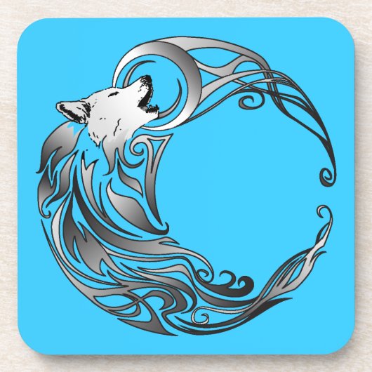 Tribal Wolf - Shaded Drankjes Onderzetter (Voorkant)