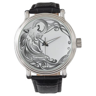 Tribal Wolf - Shaded Horloge