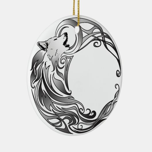 Tribal Wolf - Shaded Keramisch Ornament (Rechts)