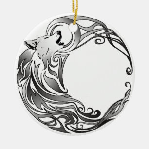 Tribal Wolf - Shaded Keramisch Ornament