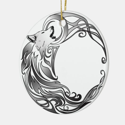 Tribal Wolf - Shaded Keramisch Ornament (Links)