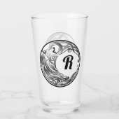 Tribal Wolf - Shaded Monogram Glas (Achterkant)