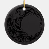 Tribal Wolf - Shaded Monogram Keramisch Ornament (Achterkant)