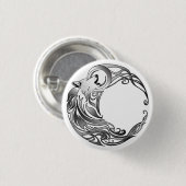 Tribal Wolf - Shaded Ronde Button 3,2 Cm (Voorkant /achterkant)