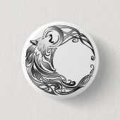 Tribal Wolf - Shaded Ronde Button 3,2 Cm (Voorkant)
