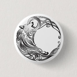 Tribal Wolf - Shaded Ronde Button 3,2 Cm