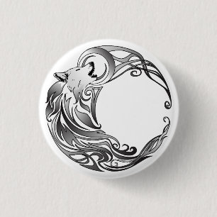Tribal Wolf - Shaded Ronde Button 3,2 Cm