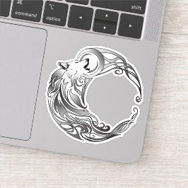 Tribal Wolf - Shaded Sticker