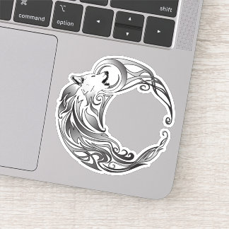 Tribal Wolf - Shaded Sticker