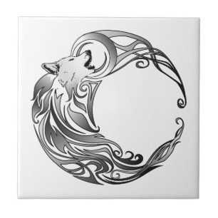 Tribal Wolf - Shaded Tegeltje