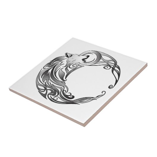 Tribal Wolf - Shaded Tegeltje (Zijkant)