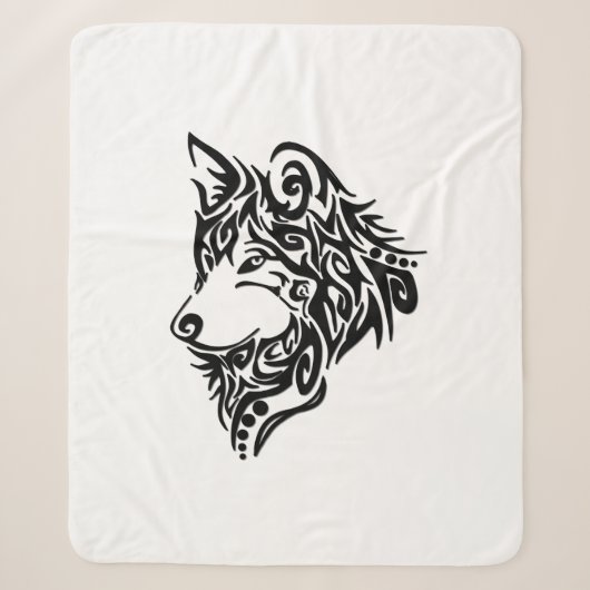 Tribal Wolf Sherpa Deken (Voorkant)