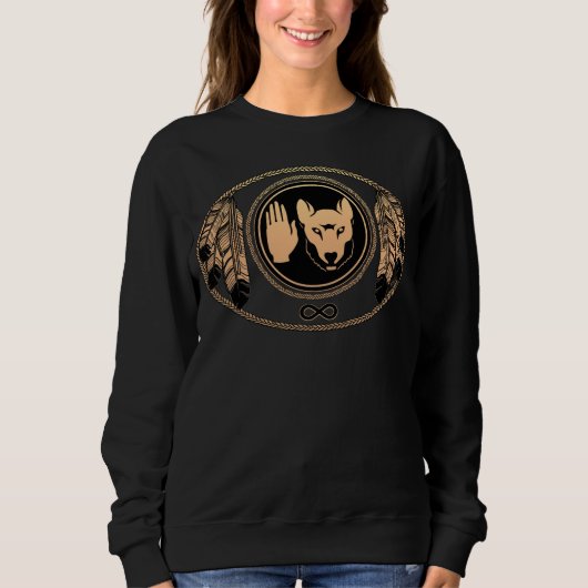 Tribal Wolf Shirt Metis Rebellion Art Sweatshirts (Voorkant)