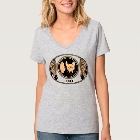 Tribal Wolf Shirt Metis Rebellion Lady's Tee Shirt (Voorkant)