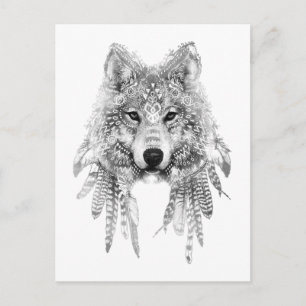 Tribal Wolf Spirit Briefkaart