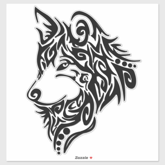 Tribal Wolf Sticker (Vel)