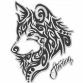 Tribal Wolf Sticker (Voorkant)