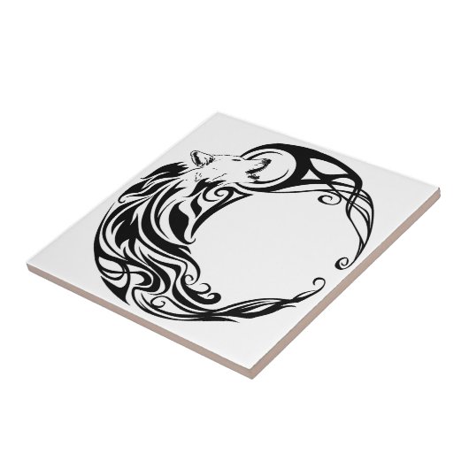 Tribal Wolf Tegeltje (Zijkant)