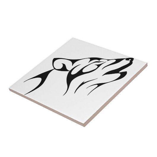 Tribal Wolf Tegeltje (Zijkant)
