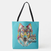 Tribal Wolf Tote Bag (Voorkant)