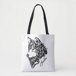 Tribal Wolf Tote Bag