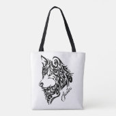 Tribal Wolf Tote Bag (Achterkant)