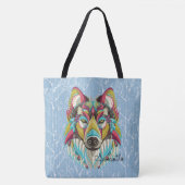 Tribal Wolf Tote Bag (Voorkant)