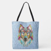 Tribal Wolf Tote Bag (Achterkant)