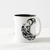 Tribal Wolf Tweekleurige Koffiemok (Voorkant rechts)