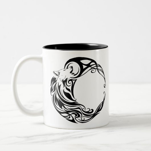 Tribal Wolf Tweekleurige Koffiemok (Links)