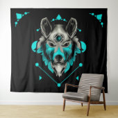 Tribal Wolf Wandkleed (In Situ (horizontaal))