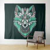 Tribal Wolf Wandkleed (In Situ (horizontaal))