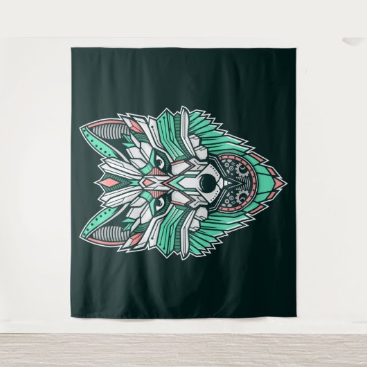 Tribal Wolf Wandkleed (Voorkant)