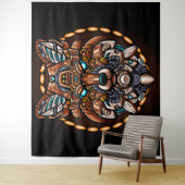 Tribal Wolf Wandkleed (In situ)