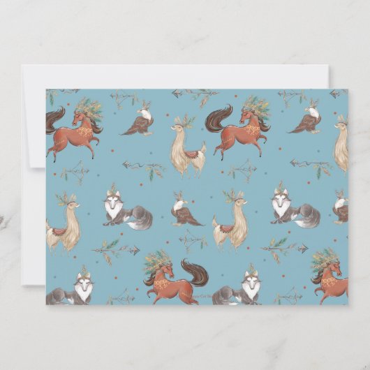 Tribal Woodland Animal Wild One 1e verjaardag Foto Kaart (Achterkant)