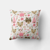 Tribal Woodland Animals Baby Geboorte Stats Kussen (Achterkant)