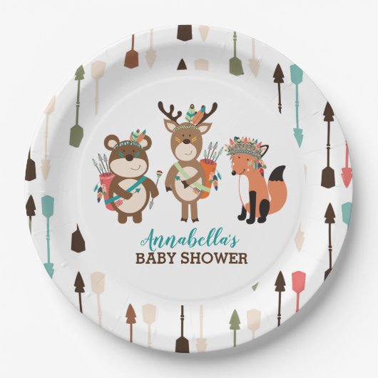 Tribal Woodland Animals Boho Arrow Paper Bord (Voorkant)