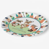 Tribal Woodland Animals Boho Feather Paper Bord (Gekanteld)