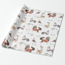 Tribal Woodland Animals Boy Baby shower Birthday Cadeaupapier