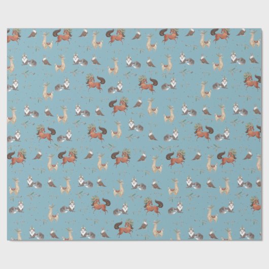 Tribal Woodland Animals Boy Baby shower Birthday W Cadeaupapier (Vlak)