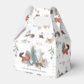 Tribal Woodland Animals Boy Wild One Birthday Bedankdoosjes (Achterkant)