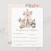 Tribal Woodland Animals Certificate of Adoption (Voorkant / Achterkant)