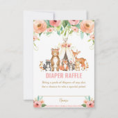 Tribal Woodland Animals Floral Diaper Raffle Kaart (Voorkant)